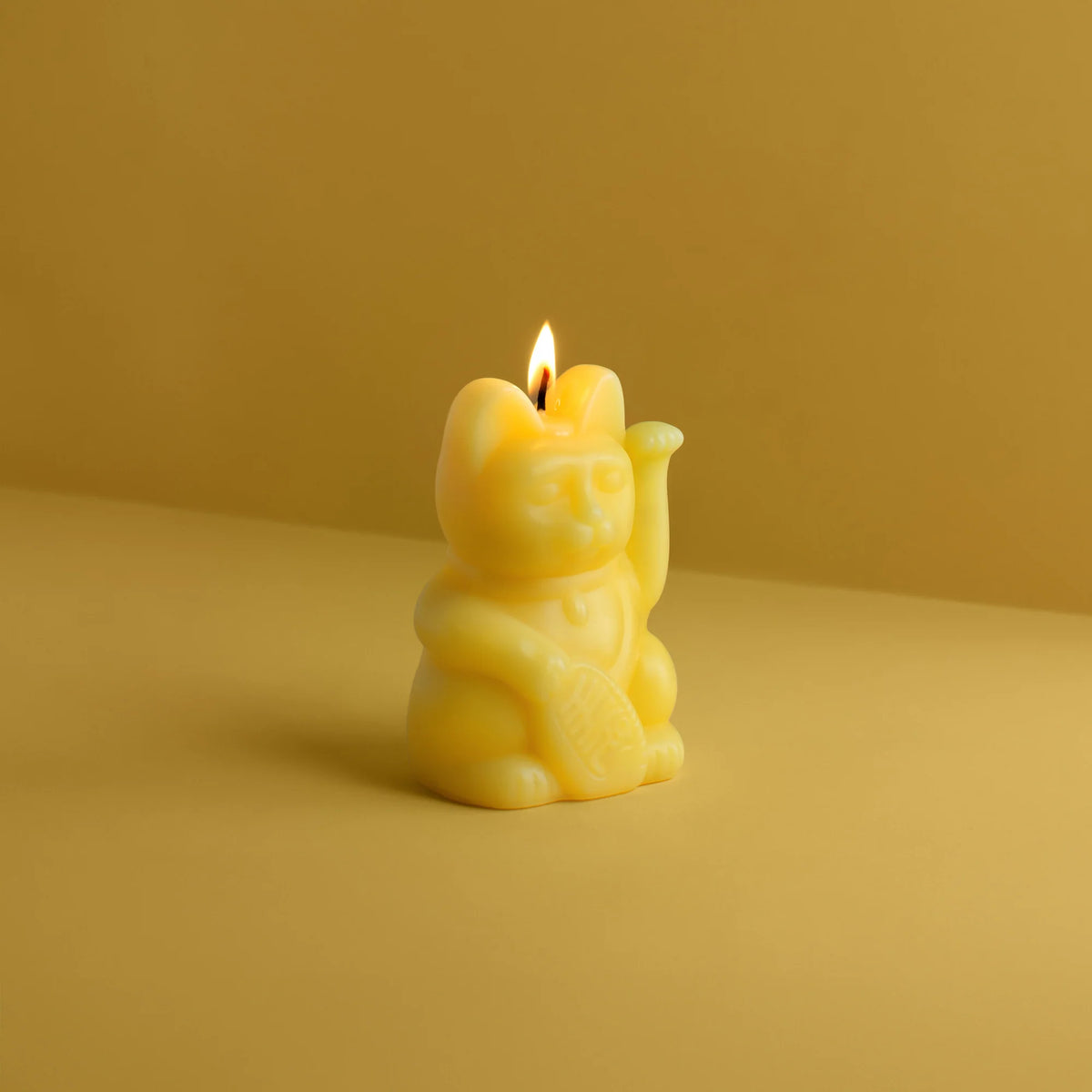 Yellow Lucky Cat Candle