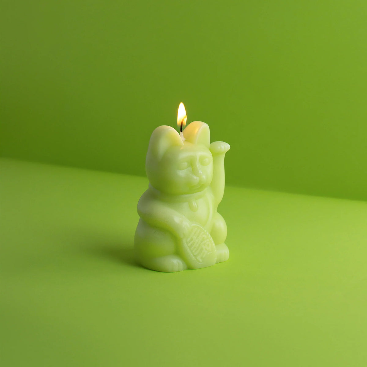 Light Green Lucky Cat Candle