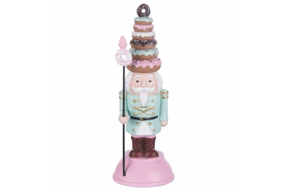 DONUT NUTCRACKER PINK BASE 22CM POLYRESIN - 2188100