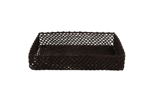 CROCHET BASKET 43x34x8 CM DARK BROWN - 2188365
