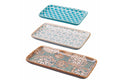 REACTIVE SET 3 RECTANGULAR TRAYS. BEIGE/ GREY/BLUE - 2188626