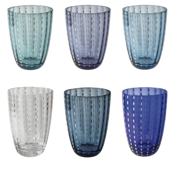 KALAHARI SET OF 6 GLASSES COLD COLORS OCEAN # - 2195173