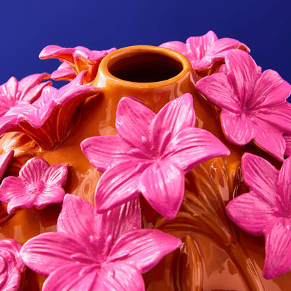 Verano Vase, Orange/Pink Stoneware, 34 x 29.5 cm