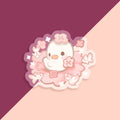 Witte eend sticker "Sakura eendje"