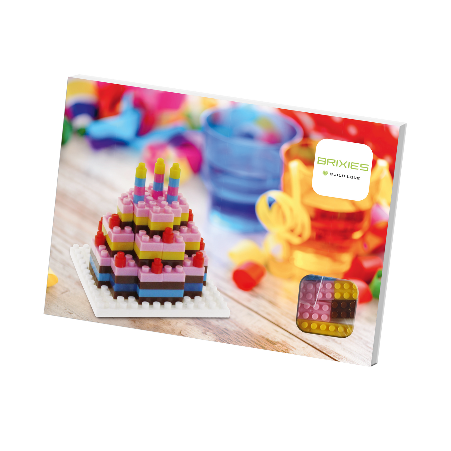 BRIXIES Birthday Cake Postcard