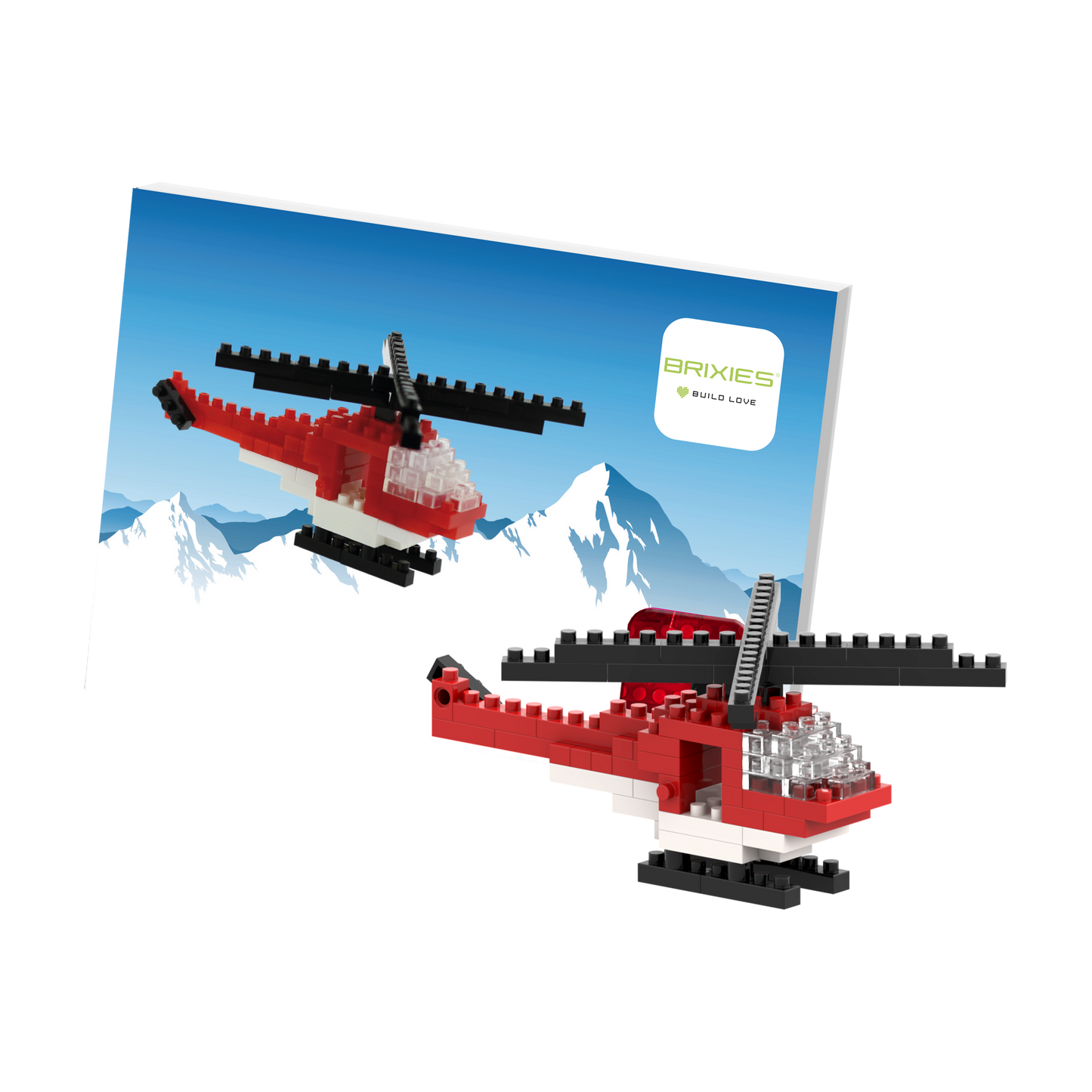 BRIXIES Postcard Helicopter