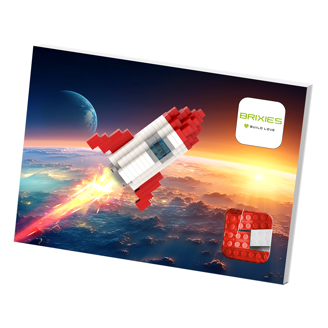 BRIXIES Postcard Rocket