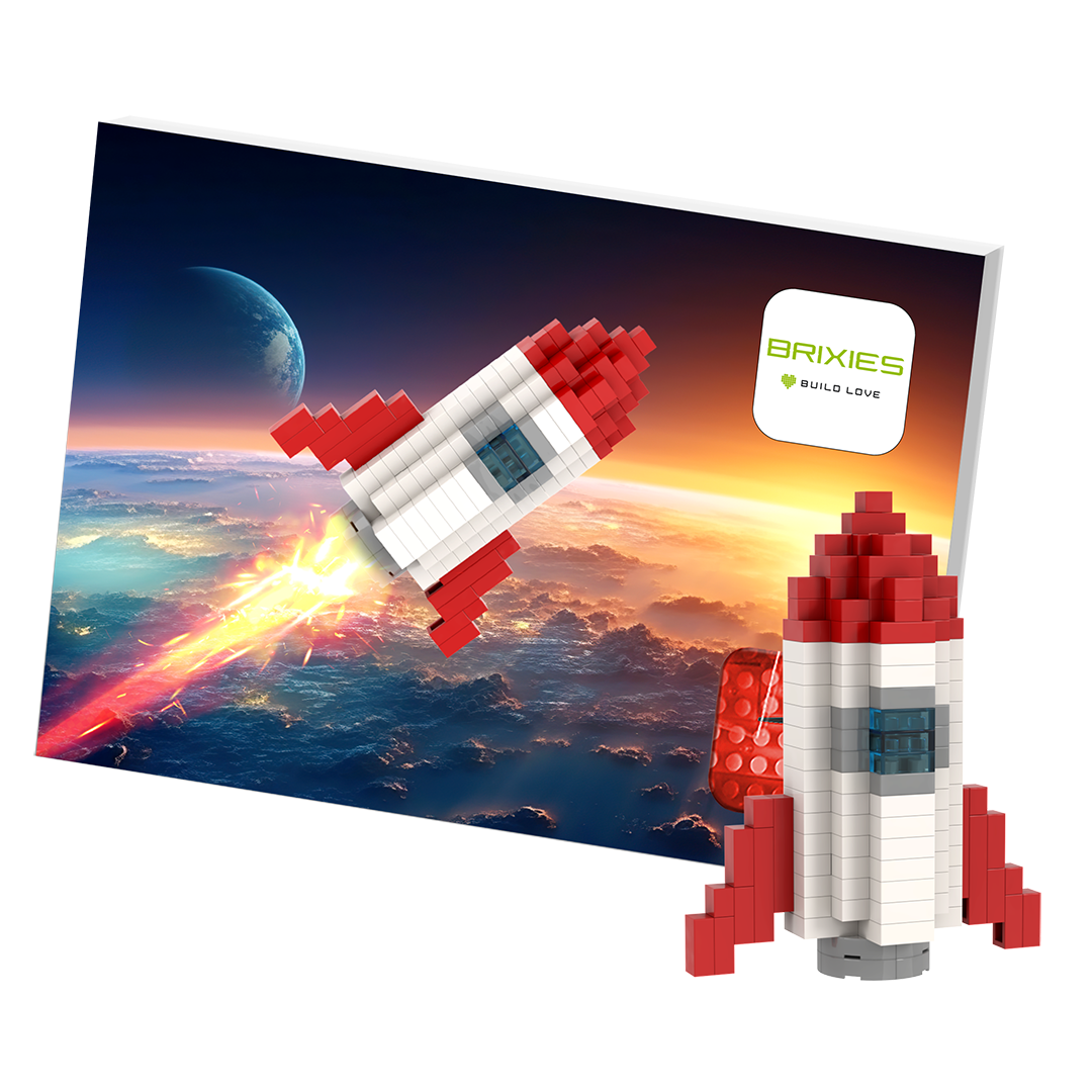 BRIXIES Postcard Rocket