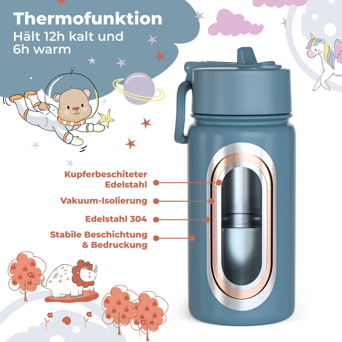 Thermo Kids Stainless Steel Drinking Bottle - Firefighter