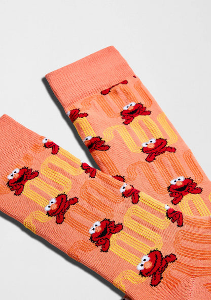 BeSesameStreet Elmo Zigzag - Chaussettes 100 % coton biologique