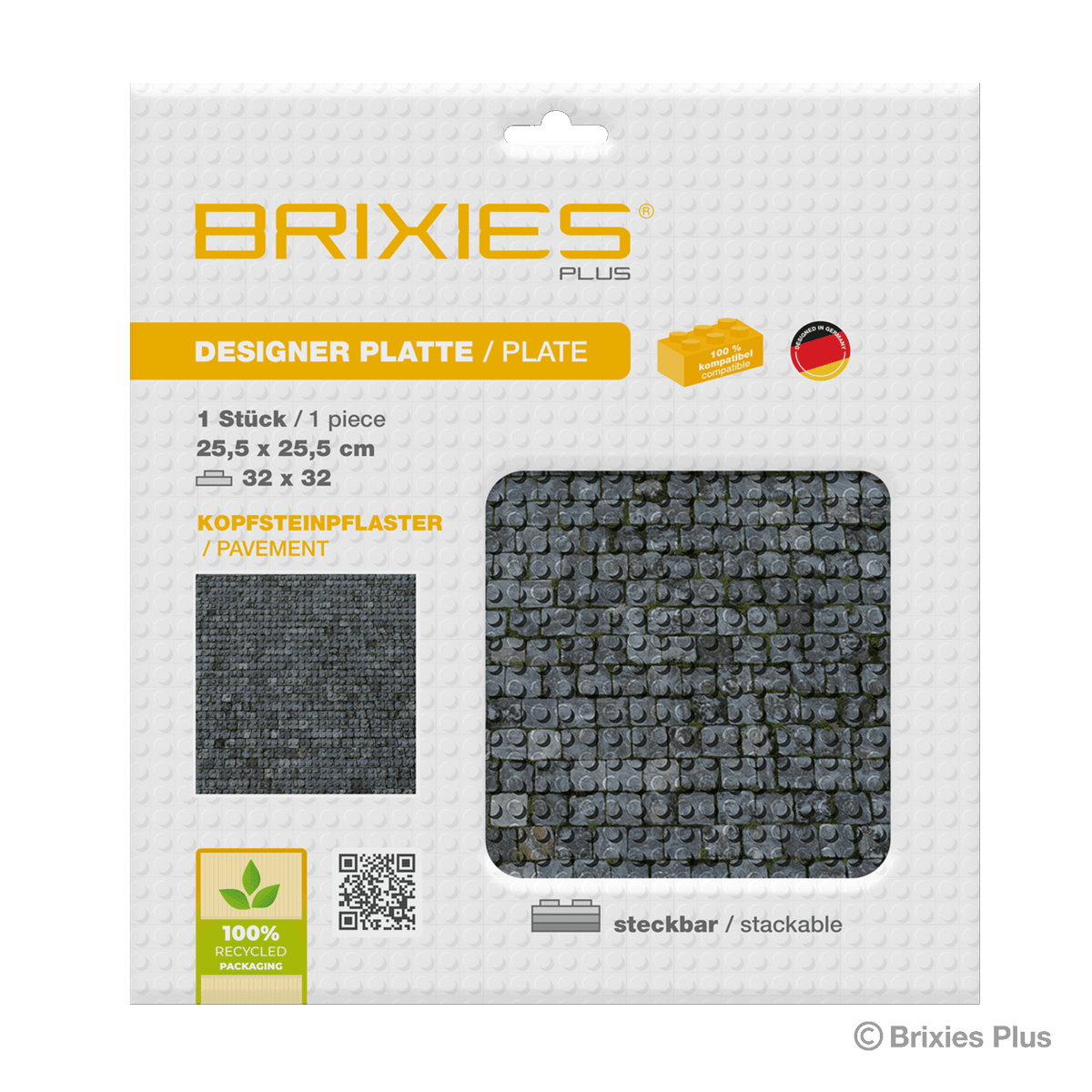 BRIXIES Plus Designer Cobblestone Baseplate 32 x 32 Studs