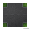 BRIXIES Plus Designer Plate Road Crossing 32 x 32 Studs