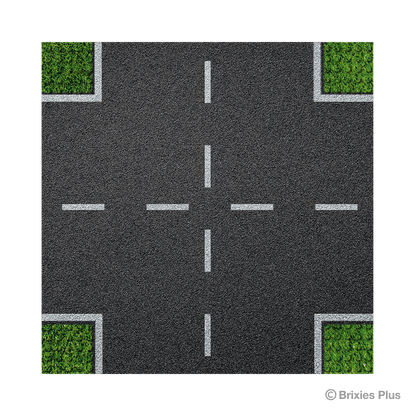 BRIXIES Plus Designer Plate Road Crossing 32 x 32 Studs