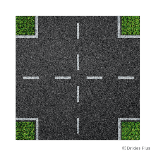 BRIXIES Plus Designer Plate Road Crossing 32 x 32 Studs