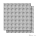 BRIXIES Plus Basis Platte Hellgrau 20 x 20 Noppen Doppelpack