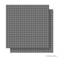 BRIXIES Plus Basis Platte Dunkelgrau 20 x 20 Noppen Doppelpack