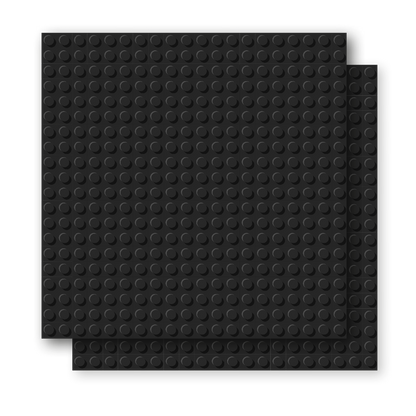 BRIXIES Plus Base Plate Black 20 x 20 Studs Twin Pack