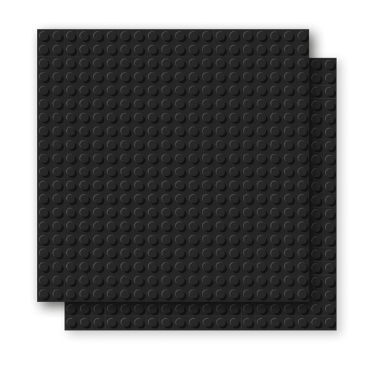 BRIXIES Plus Base Plate Black 20 x 20 Studs Twin Pack