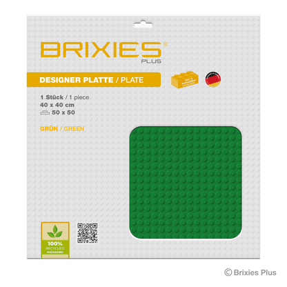 BRIXIES Plus Base Plate Green 50 x 50 Studs