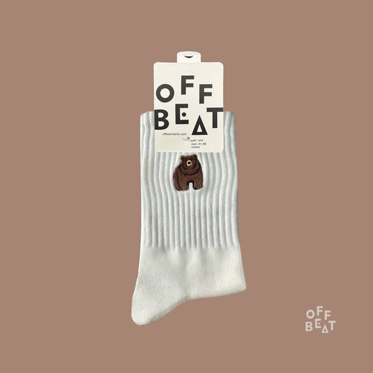 Embroidered Bear Socks