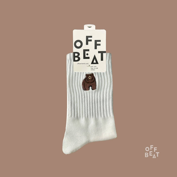 Embroidered Bear Socks