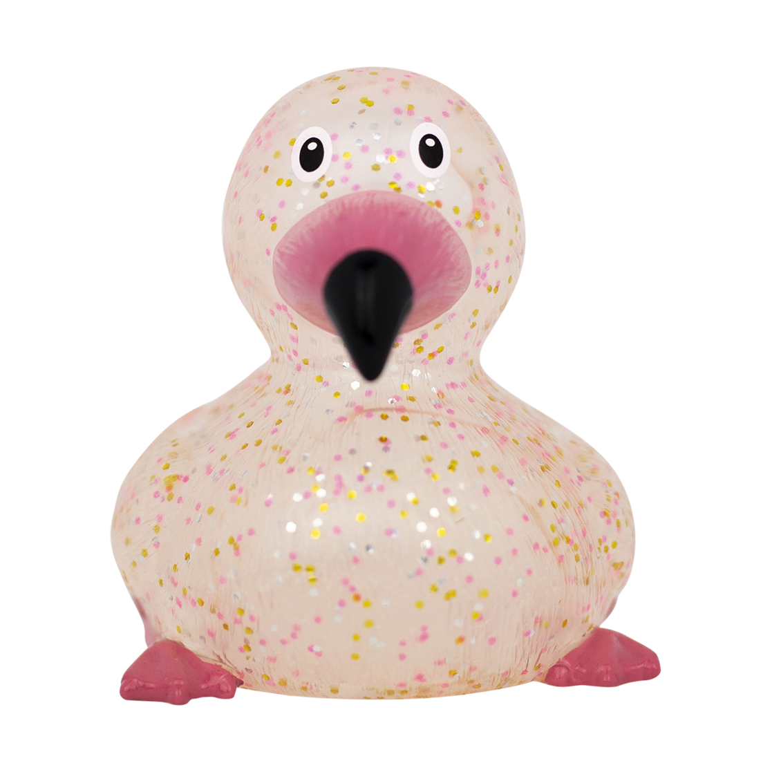Glitterende roze flamingo-eend