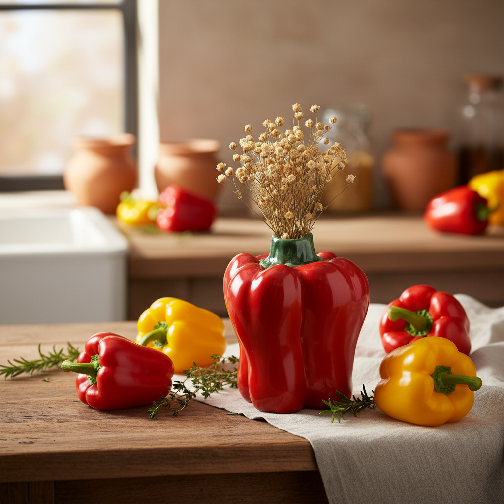 Small Red Pepper Vase