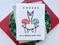 Carte de Vacances/Nouvel An « Flamingo Bye Bye »