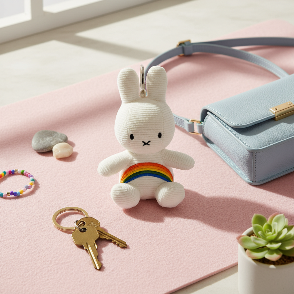 Porte-clés Lapin Miffy Arc-en-ciel