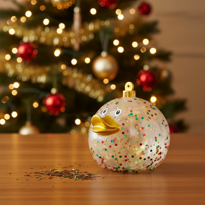 Glittery Christmas Ball Duck