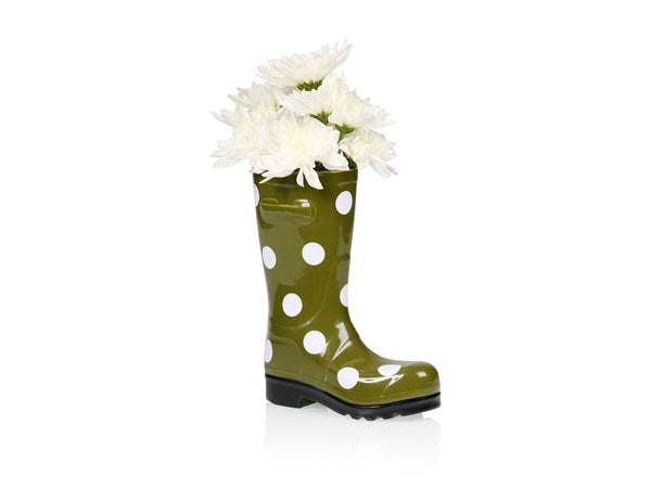 Vase Botte Wellington à Pois Vert – Bitten