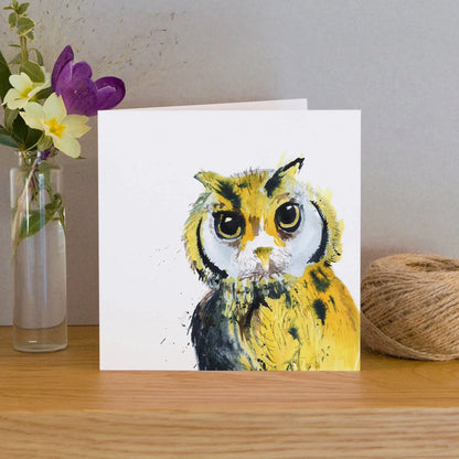 Watercolor Owl Greeting Card