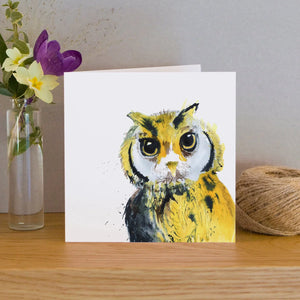 Grußkarte Aquarelle Hibou