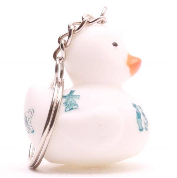 Delft Porcelain Duck Keychain