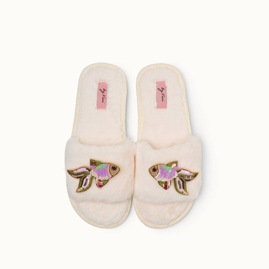 Paire de broches pour Chaussons - Poisson rose