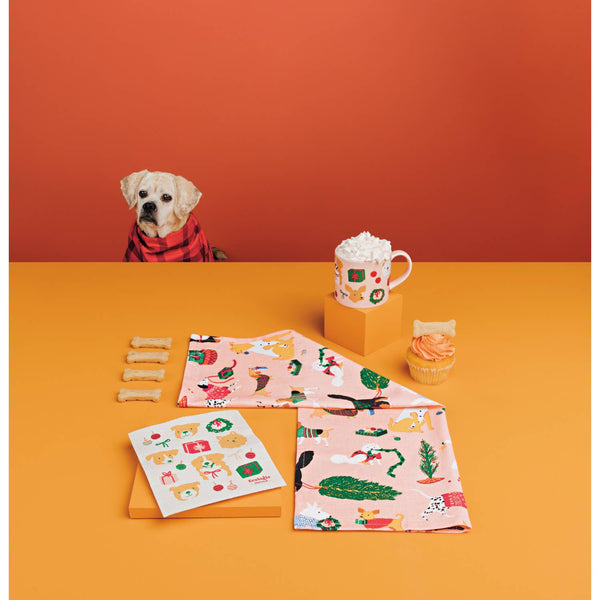 Set of 2 Holiday Hounds Christmas tea towels