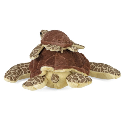 Wild Republic Mom & Baby Green Sea Turtle Stuffed Animal - 12" Stuffed Animals