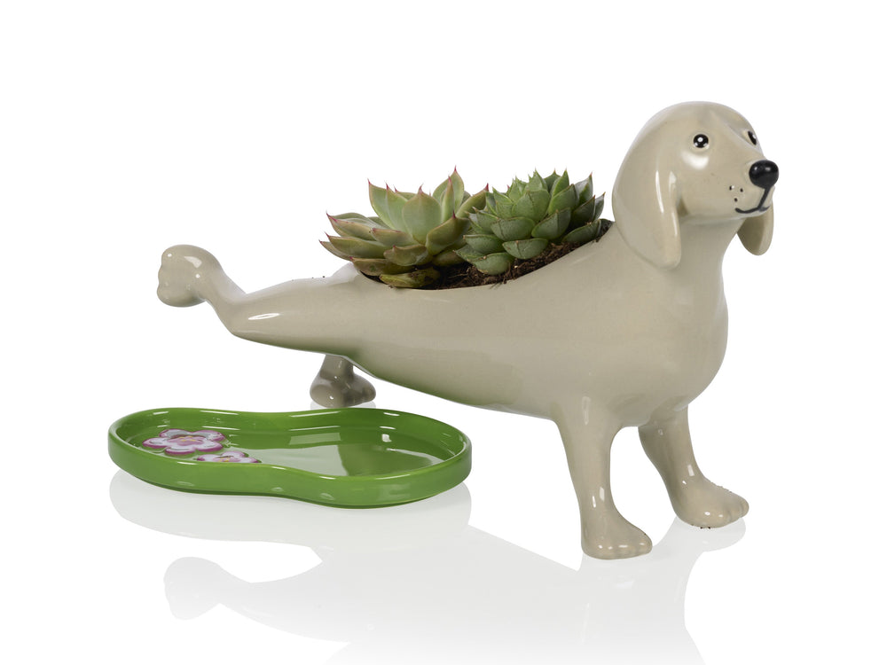 Pot de Fleur Peeing Dog