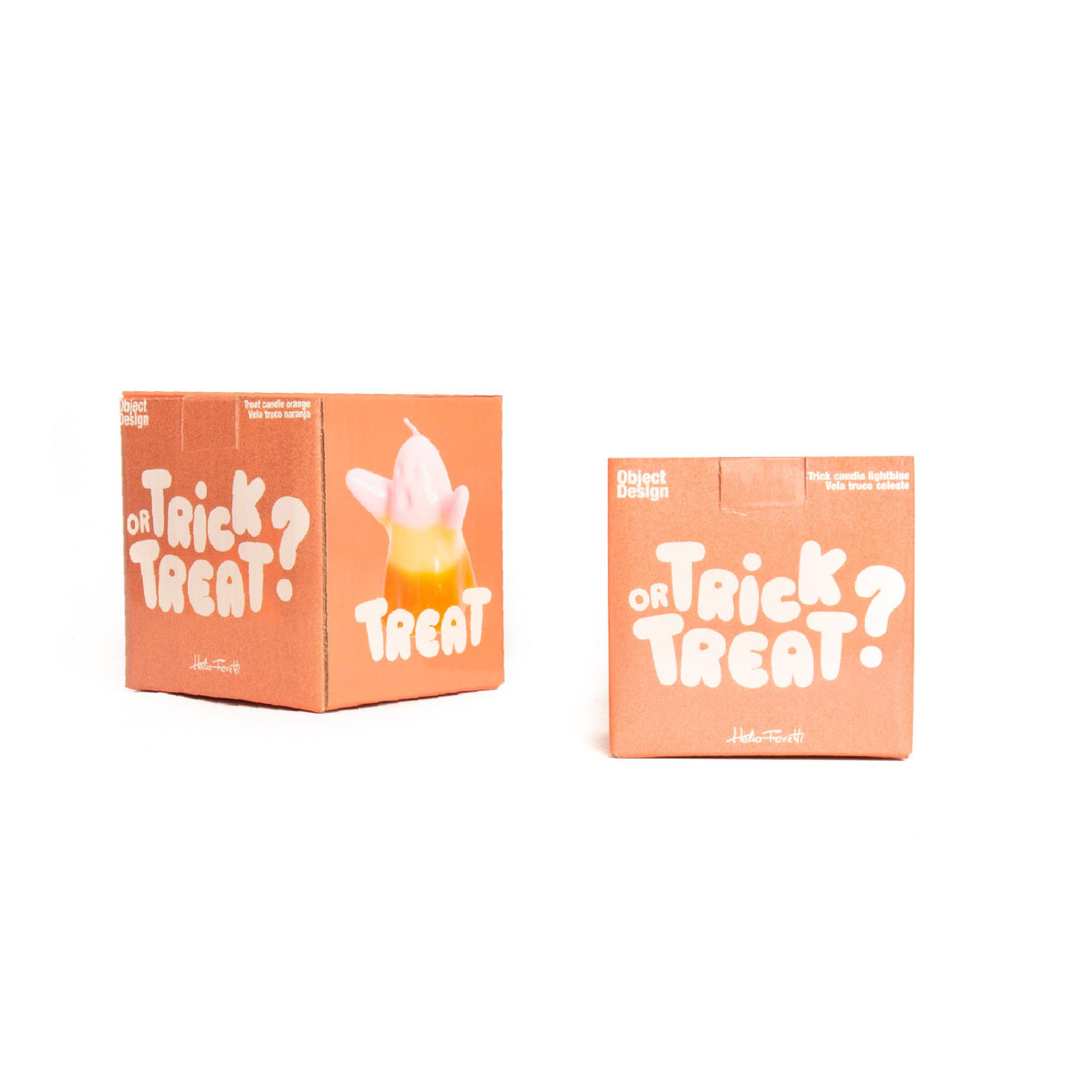 Orange “Trick or Treat” Ghost Candle