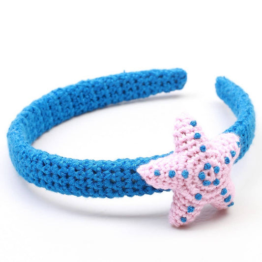 Haarband met zeester - Blauw
