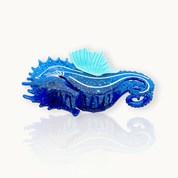 Blue Seahorse Hair Clip