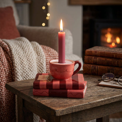 Bougeoir Tasse sur livres