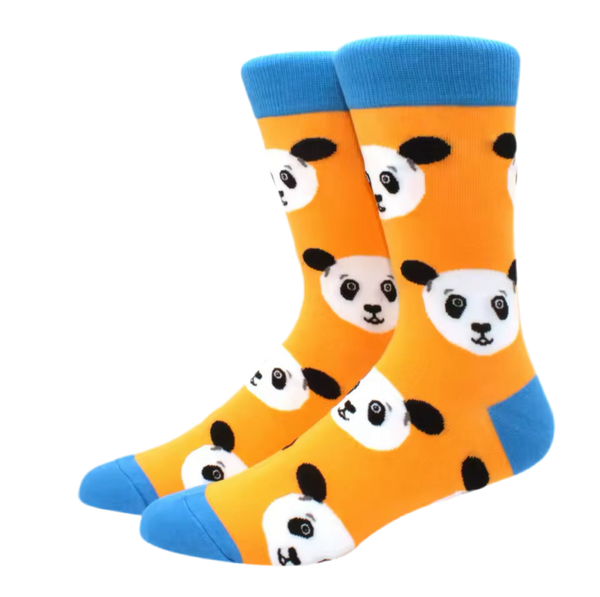 chaussettes oranges pandas mrcol