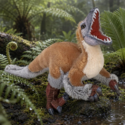 Wild Republic Artist Collection Dino Velociraptor Stuffed Animal - 15" Stuffed Animals