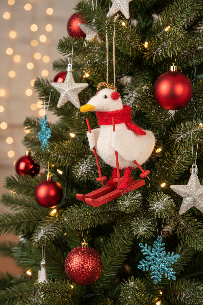 Hanging decoration Skiing Duck
