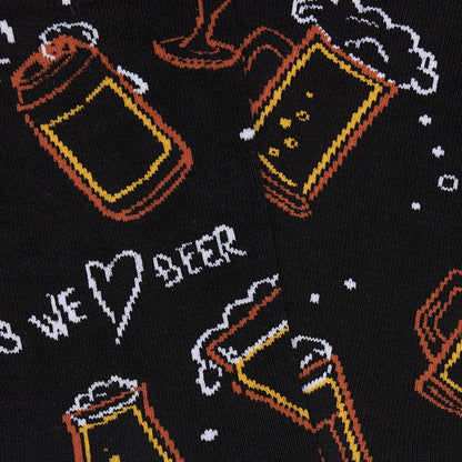 Fun unisex seamless cotton SOCKS BEER print