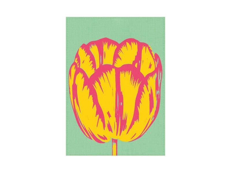 Tulip Pop Green Tea Towel