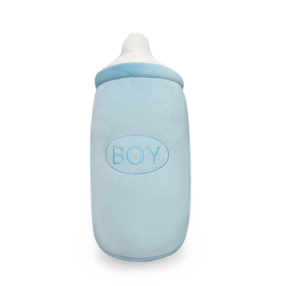 Baby bottle cushion, blue, 40 cm