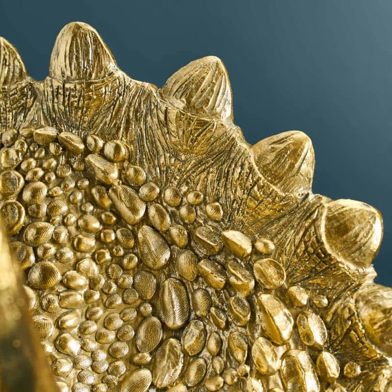 Triceratops Cera Gold wandlamp, hars, 31,5 x 28,5 cm