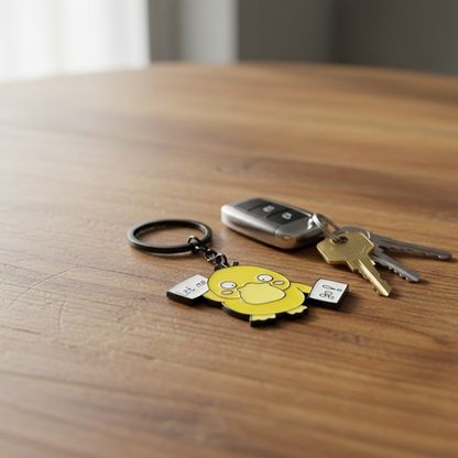 Gele eend sleutelhanger "Laat me gaan!"
